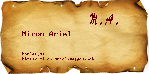 Miron Ariel névjegykártya